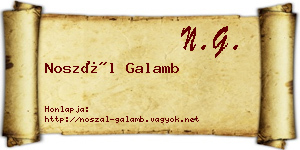 Noszál Galamb névjegykártya